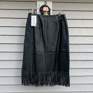 Nwt fringe leather skirt